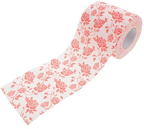 UTHCLO Carta Igienica Decorativa Rosso Stampa Floreale a Rotolo in Polpa di Legno, Design Unico e Confortevole per Uso Domestico e Accessori Bagno