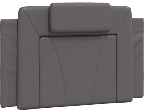 HFXHIJXQ Kopfteil-Kissen Viana Grau 80 cm Kunstleder wandkissen Bett kopfteilbezug einfache Montage Modernes Design für Schlafzimmer und Gästezimmer