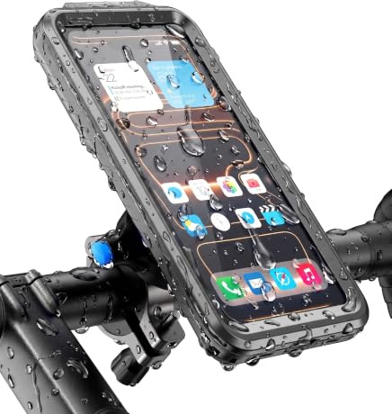 Cozycase 1s 1-Clic Antirrobo Impermeable Soporte Movil Bici Moto, Grande | Porta Bicicleta Manillar Funda Para iPhone 17 16 15 14 13 Pro Max Plus Samsung Galaxy S26 S25 S24 S23 S22 S21 Ultra Xiaomi