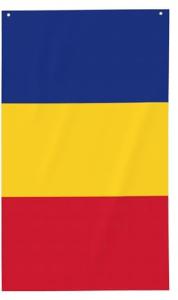 Bandiera della Romania Stampa Bandiera 1,5 x 0,9 m, bandiera decorativa su un lato per la festa nazionale della cultura all'aperto celebrazione di un giorno