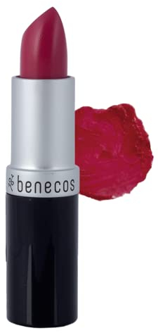 benecos Naturkosmetik - Lipstick - cremiges Finish | Natürlicher Lippenstift mit hochpigmentierter, intensiver Farbabgabe - pflegend für weiche Lippen | 4,5g | pink rose
