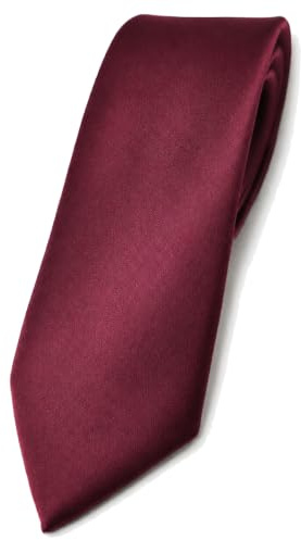 TigerTie stretta raso cravatta - rosso bordò uni poliestere