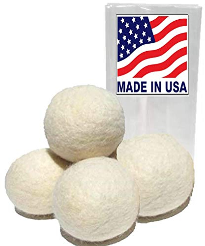 Handmade Wool Dryer Balls - Set of Four -Made in America Natural and Unscented