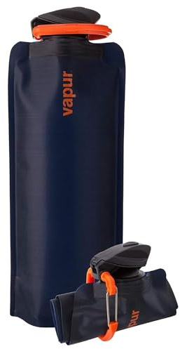 Vapur Collapsible Water Bottle with Carabiner - 23oz (0.7L) - Night Blue