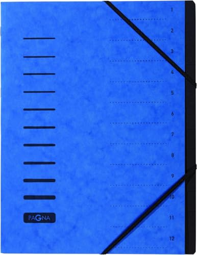 Pagna 5 x Ordnungsmappe 12 Fächer blau
