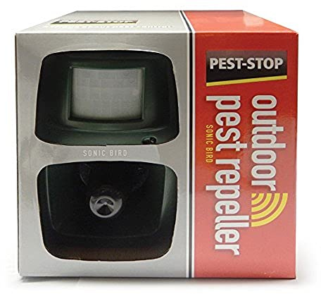Pest-Stop Outdoor Pest Repeller - Sonic Bird - Deter Birds - Wall Mount - Ground Spike - Predator Birds and Starling Distress Call - 4 x C Batteries Required (Not inlcuded)