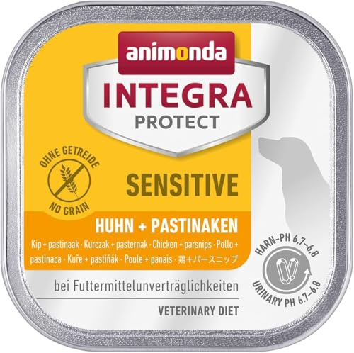 animonda INTEGRA PROTECT pollo sensibile + pastinaca (11 x 150 g), cibo dietetico per allergie ai mangimi, cibo sensibile per cani allergici, cibo umido per cani senza cereali