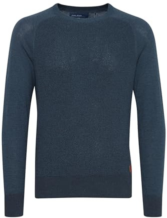 BLEND BHGandolf Homme Pull en Maille Fine Pull à col Rond 100% Coton Regular Fit, Taille:XL, Couleur:Navy (70230)