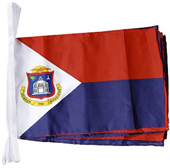 Digni Grande Guirlande 12 Drapeaux Saint-Martin - 30 x 45 cm / 8,9 m Sticker Gratuit