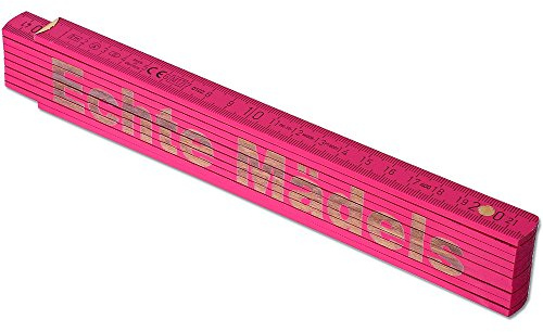 TE-Trend Zollstock Pink 2 Meter Maßstab Gliedermaßstab Laser Gravur Spruch Vatertag Muttertag Mama Geburtstag Echte Mädels
