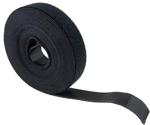 Kardborrkabelbindare – 20 mm x 5 m – kardborrband för kabel – klippbar, svart