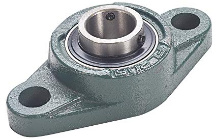 Othmro UCFL205 flangiato cuscino blocchetto cuscinetto, diametro 25 mm, cuscinetto in acciaio + ghisa Set vite di blocco 1 pz