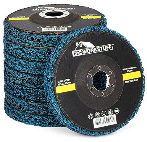 FD-Workstuff Ensemble de 5 Disques de Nettoyage Grossier pour Meuleuse d'Angle, Diamètre 125 mm, Disque CSD, Violet - L'outil essentiel pour des surfaces impeccables