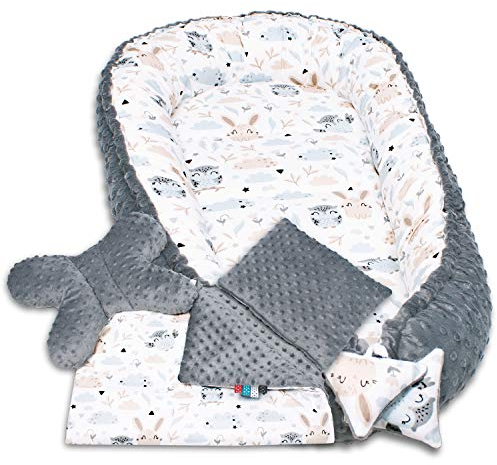 PALULLI® Babynest, multifunktionales Kuschelnest mit Weiches zusätzlicher Matratze, Kokon, Nestchen, Babybett, Reisebett für Neugeborene