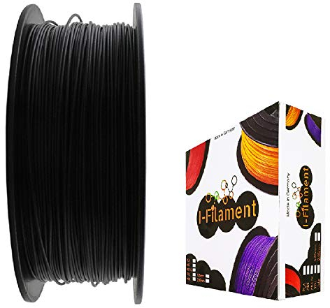 I-Filament 3D-Drucker PET-G 1,75mm 1kg Spule Rolle (Schwarz Metallic)