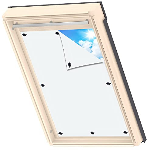 AIYOUVM Dachfenster verdunkelung ohne Bohren Einfache Montage schnell und einfach, Hitzeschutz Dachfenster Verdunkelungsrollo Dachfenster für Windows Velux Roto Solarschutz Wärmereduzierung 72x118cm