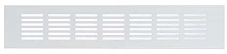 Blanco 300x60 mm Rejilla de Aluminio para Ventilación, Rejilla de Ventilación para Zócalos Armarios de Cocinas, Viviendas, Oficinas