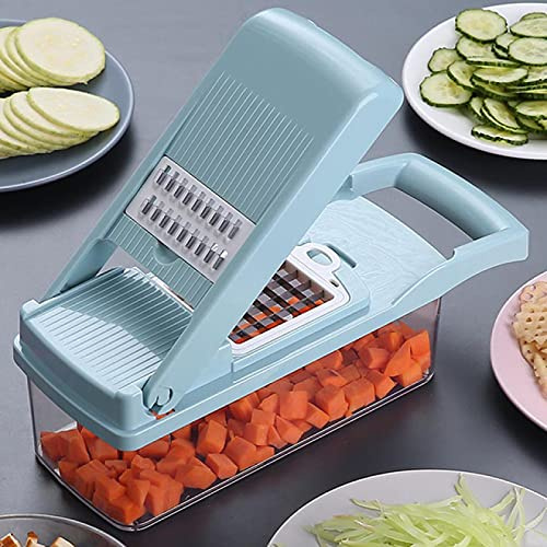 SXZHSM Vegetable Chopper Veggie Slicer, Mandoline Slicer, Pro Food Slicer Dicer Cutter with ContainerFood Chopper, Potato Onion Fruit Peeler Grater
