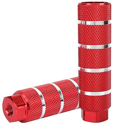 BMX Fahrrad Pegs, Aluminiumlegierung Hinten Fußpedal Fussraster Achsverlängerung Pedal Universal Stunt Peg Achse Fußrasten Stuntpedal Fahrradzubehör für Mountainbike Rennrad Erwachsene Rot