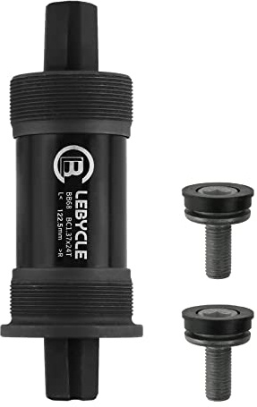 HZ-MONSTAR Square Tapered Bottom Bracket, Bike Bottom Bracket Power Spline Bottom Bracket with Screws for Square Tapered Spindle Crank 68mm x 122.5mm