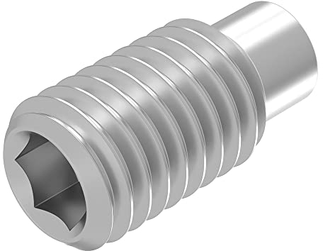 SECCARO Perni filettati con esagono incassato e perno M6 x 12 mm, in acciaio inox V2A VA A2, DIN 915/ISO 4028, 20 pezzi