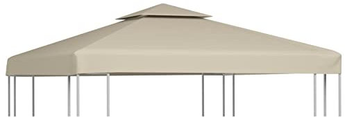 BULANED Pavillon-Ersatzdach 310 g/m² Beige 3x3 m, Pavillon Ersatzdach, Pavillon Dach, Dach Für Pavillon, Ersatzdach Für Pavillon, Pavillondach, Ersatz Baldachin Pavillon