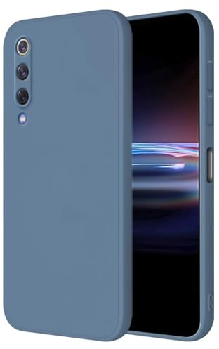 HONLEN Hülle für Xiaomi MI 9 SE Schutzhülle Case, (5.97 Inches) Liquid TPU Silicone Handyhülle mit Fallschutz Silikon Cover Lavender Grey