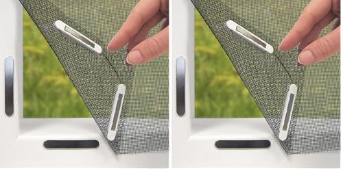EASYmaxx Mosquitera para ventanas con Magic Click | Cortada individualmente a medida para todas las ventanas de hasta 150x130 cm | Fácil instalación con 12 imanes - sin taladrar ni atornillar [Negro]
