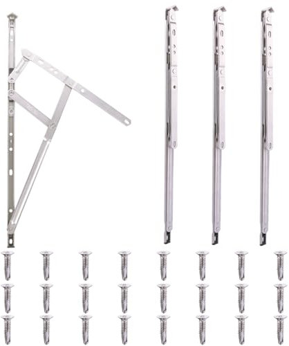 LDXDRU 4 Pack 40cm / 16 Inch Stainless Steel Window Hinges, 13mm 17mm Stack Window Friction Stay, Top Hung Side Hung Window Stays for Window Door