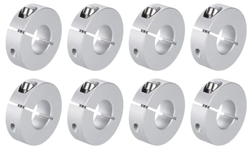 QUARKZMAN 8 Stück Geteilte Stellringe Klemmring für Wellenkragen 18mm Bohrung, 40mm Außendurchmesser, 12mm Dicke, Aluminiumlegierung Tiefenanschlagringe mit Gewindestift Spaltklemme