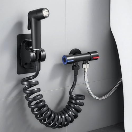 Hand Held Bidet Toilet Sprayer Head, Pressurized Shower Nozzle, Portable Sprayer Bidet Faucet, Multifunctional Toilet Shower Rinse Nozzle(Black)