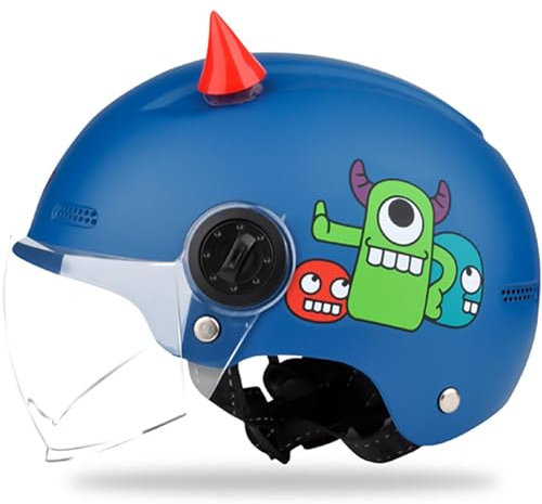 Kinder-Motorradhelm, Kinderhelm, Kinder-Fahrradhelm, ECE-Geprüfter Kleinkind-Rollerhelm Mit Offenem Gesicht, Street-Dirt-Bike-Go-Kart-ATV-Helme Für Jungen Und Mädchen F,47-52cm