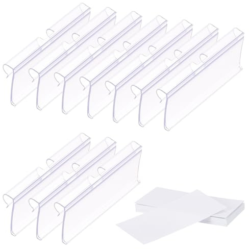 PATIKIL 50Stk Draht Regal Etiketten Halter Plastik Aufbewahrungs Kästen Clip Waren Schild Display Halter Etiketten Halter für Markt Einzelhandel Laden und Speisekammer(1.1x2.36)