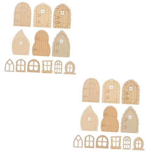 STOBOK 96stücke Unbemalte Holz Feentüren Für Miniatur Garten Kreatives Malen Und Basteln Für Unlackierte Holztüren Für Fantasieprojekte Und Dekoration