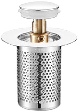 Abflussstopfen Mit Sieb,33-55mm Waschbeckenstöpsel Mit Sieb,Pop-Up Ablaufventil Mit Sieb,Abflusssieb Waschbecken,Spülbecken Stöpsel für Drain Badewannenstöpsel Küchenspüle Abflussfilter (x1)