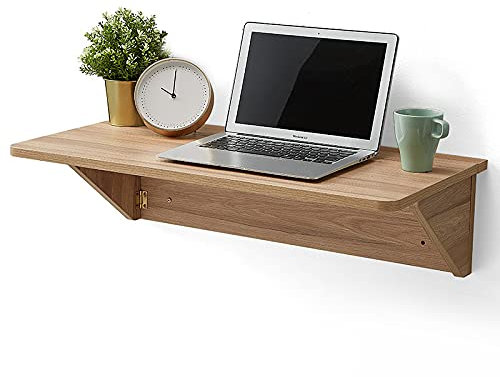 GXJBGYUSFT An der Wand montierter schwebender, klappbarer Wandschreibtisch, Esstisch mit Klappblatt, Kleiner Holzschreibtisch für die Küche im Büro, Zuhause, Grau, 60 x 30 cm, modisch