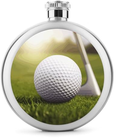 Flasque en acier inoxydable avec imprimé balle de golf - Classique - Pour voyage, liqueur