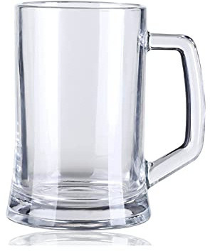 RUHEN Vaso de Cerveza Jarra de Cerveza de Gran Capacidad con asa Vasos de Cerveza de 500 ml Ideal para Fiestas Vasos Reutilizables Material de Vidrio Juego de 5 jarras de Cerveza