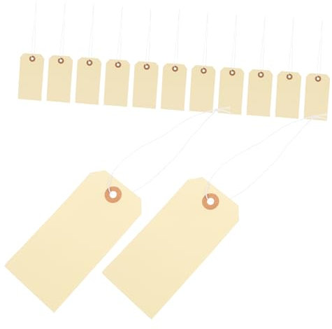 NUOBESTY 100stücke Papieranhänger Mit Schnur Preisschilder Blanko-verkaufsschilder Für Schmuck Und Kleidung Halskettenanhänger Kleideranhänger