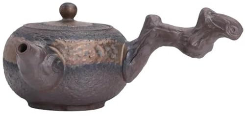 taza de cerámica, Juego de té de la tarde, tetera antigua, regalos for la ceremonia del té, tetera de cerámica china de 220 ml hecha a mano, tetera con asa lateral, juego de té
