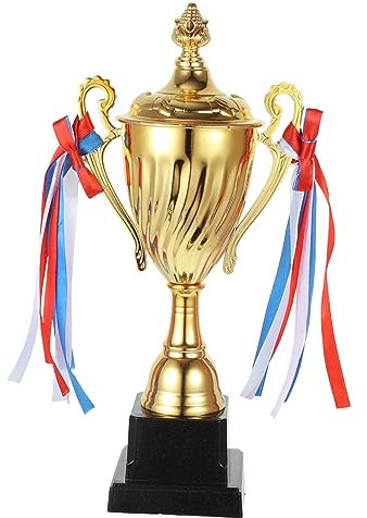 YARNOW Coppa in Metallo da 32,5 Cm per Competizione Sportiva di Basket, Premio Grande Base in Plastica, Adatta per Torneo Scolastico e Cerimonie di Premiazione