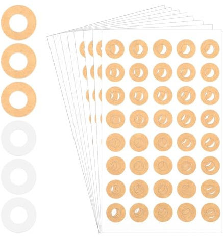 Muuoeou 800 Stück Papierlochverstärkung, 1/4 Binderlochverstärkungskreise (Set Aus Kraft- und Transparentpapier)
