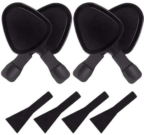 Raclette Pan, 4 Sets Metal Mini Grill Cheese Pan with Spatula, Triangular Raclette Grill Pan, Mini Raclette Pans for Cheese, Dessert, Side Dish