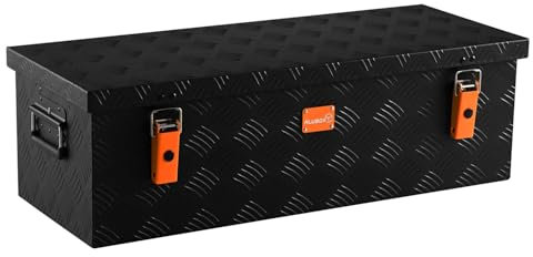 alubox Werkzeugkiste Riffelblech ABX-RL60B Aluminium 1,5mm Werkzeugkiste leicht und robust 60 Liter - schwarz lackiert