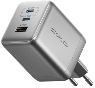 Cargador EF EcoFlow Rapid Pro 100 W, 3 Puertos, USB-C de 100 W (máx.), Cargador multidispositivo 3 en 1, GAN, Compatible con iPhone 16/15, Samsung, MacBook y Muchos más
