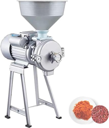 Commercial Stainless Steel Soybean Grinder Industrial Flour Milling Machine，Commercial Stainless Steel Grain Grinder for Corn Pepper Soybean Peanut Herbs Flour Milling Industrial Use