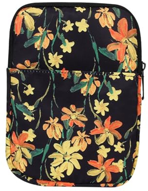 SCHUMAOYI Kindle Sleeve Set for 6-7 Inch E-Readers, Waterproof Protective Pouch Cover, Soft Interior Lightweight Travel Bag Black Orchid Pattern
