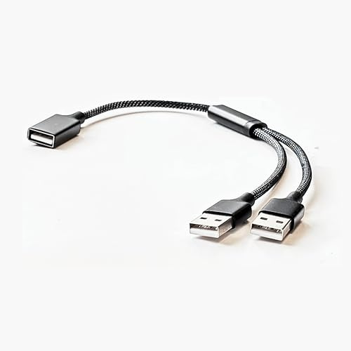 Villageboom Répartiteur USB Y 1 à 2 - Câble USB double 1 femelle 2 mâle (charge et données) - Attention : transmet les données dans une seule direction - De la tête unique à la double tête