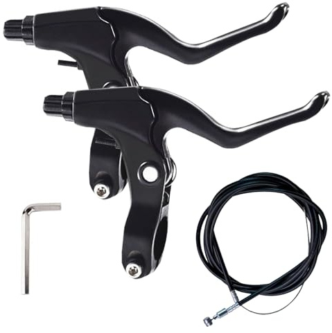Jeu de 2 Leviers de Frein Vélo en Alliage d'Aluminium avec Câbles - Compatible VTT, BMX et Route - Freins de Poignée Haute Performance