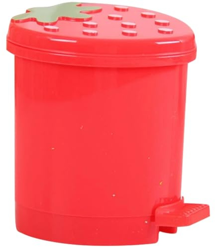 DIKACA Mini Poubelle de Bureau Dessin Animé Rouge en Plastique